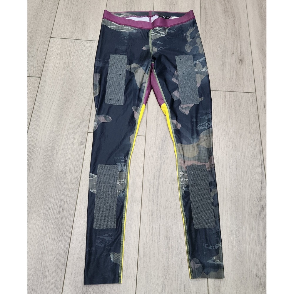 Reebok CrossFit Camo Colorblock Leggings Women Medium Athletic Gym Tights